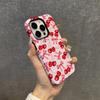 Capa Magnética Popular de Cereja com Laço da Amazon para iPhone 16 e Apple 17, Capa com Película Duas em Uma Fosca