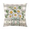 Funda de Almohada Estampada Serie Margarita del Sol Amazon Hogar Sala de Estar Sofá Funda de Cojín de Lino Venta al por Mayor Estilo Nórdico