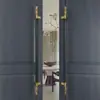 Manija de Puerta de Acero Inoxidable Europea, Nueva Manija de Vidrio Estilo Chino, Manija Grande Moderna Simple de Madera Maciza para Caja de Hotel