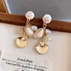 Recogiendo Conchas en el Mar~ Pendientes de Flor de Estrella de Mar y Concha de Perla con un Diseño Único, Pendientes de Vacaciones de Nicho, Pendientes de Nuevo Estilo 2026