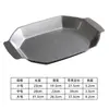 Bandeja de Aço Inoxidável 304 Estilo Coreano, Prato Octogonal para Churrasco, Prato para Peixe Grelhado, Prato para Hot Pot, Prato Octogonal, Bandeja, Prato para Espetinhos