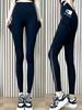 Calça Skinny de Tela, Leggings de Yoga Finas de Seda Gelo de Cintura Alta, Calças Shark para Alongar as Pernas para Mulheres, Respiráveis de Verão com Estampa de Letras