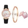 Shein Duoduo Transfronteiriço Novo Relógio Pulseira Feminino Moda Simples Borboleta Conjunto de Cinco Peças Relógio