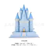 Conjunto Grande de Castelo de Princesa Sonhador de Pé Carrinho de Balão Rosa Azul Decoração de Festa Temática de Princesa de Folha de Alumínio