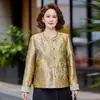 2026 Nuevo Abrigo de Otoño Estilo Chino para Madres, Tallas Grandes, Corte Delgado, Cárdigan Estilo Nacional, Chaqueta Versátil para Mujeres de Mediana Edad y Mayores