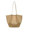 Bolsa Saco Elegante de Cor Lisa com Textura Tramada para Mulheres 2026 Nova Bolsa Tote Versátil de Ombro Único Retro para o Dia a Dia