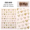Adesivos para Unhas Linha Graffiti Coração, Vários Designs Mistos, Coração Oco Plano Versátil Adesivos para Unhas DIY, Estilo Dh