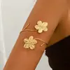 Pulseira de Braço Floral Boêmia Moda Transfronteiriça Europeia e Americana Criativa de Metal Aberta com Flores Grandes e Pequenas e Diamantes