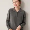 26 Otoño Invierno Nuevo Suéter de Punto Grueso Versátil 100% Cachemira con Cuello Alto para Mujer Diseño Sencillo de Color Sólido con Múltiples Botones