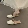Pantuflas de medio pie estilo francés Chuyuji para mujer, adecuadas para combinar con faldas, colección primavera/verano 2026, estilo de noche