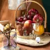 Nordic High Borosilicato vidro cesta de mão frutas cesta de chá salada tigela lanche prato cerveja barril rede vermelho tiro cesta de frutas