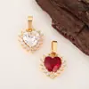 Distrito Lu accesorios para joyería DIY garra de amor colgante con incrustaciones de circonita colgante de corazón suministro de joyería de circonita