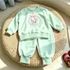 Comércio Exterior Roupa Infantil de Outono Novo Estilo Crianças Primavera Outono Laço Elegante Bebê Outono Estilo Coreano Casual Conjunto de Duas Peças