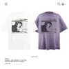 Camiseta de algodão puro de peso pesado estilo americano com estampa de personagem retrô, manga curta, marca da moda unissex, corte solto, top para atacado de comércio exterior transfronteiriço