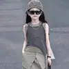 Conjunto para Niñas Ropa de Verano Infantil 2026 Nuevo Estilo Chaleco para Niñas Conjunto de Dos Piezas Falda Holgada Conjunto de Moda