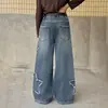 Conjunto de Otoño para Niña: Jeans con Parche de Estrella de Cinco Puntas, Nuevo Estilo Otoño 2026, Pantalones Rectos Holgados de Tiro Alto para Niños Mayores, Transfronterizo
