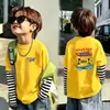 Camiseta de Manga Larga para Niños Primavera y Otoño 2026 Nueva 100% Algodón Infantil Cuello Redondo Elegante Falso Dos Piezas Casual para Niños Mayores