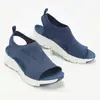 Sandalias para mujer transfronterizas, estilo europeo y americano, otoño y verano, nuevo modelo de comercio exterior, de malla, suela gruesa, sin cordones, puntera abierta, tejido flyknit, casual, deportivas, talla grande