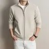Sudadera cárdigan con cuello alto forrado de forro polar para hombre, nuevo modelo otoño e invierno 2026, con cremallera, peso alto, engrosada, chaqueta cálida para hombre