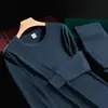 Conjunto de Ropa Interior Térmica de Algodón Puro para Hombre Otoño e Invierno, Estilo Delgado, Capa Base a Prueba de Frío y Cálida, Camiseta Interior y Pantalones de Algodón