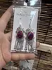 Pendientes de Pieza Bordada Vintage Bordados a Mano de Estilo Étnico de Moda, Colgantes de Oreja Pequeños Cortos con Borlas, Joyería de Plata Miao de Yunnan para Mujeres