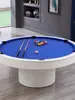Mesa de Billar Redonda Villa, Mesa de Nueve Bolas para Entretenimiento en Bar Interior, Mesa de Billar Multifuncional Tres en Uno Negra Ocho Comercial
