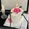 Día de San Valentín Vela Blanca con Lazo Decoración de Pastel Rojo de Amor Lazo Negro de Cinta Amor de Pareja