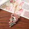 Moda Vida Marinha Golfinho Colorido Cravejado de Diamantes Chaveiro Coreano Atacado Metal Desenho Animado Pingente Pequeno Presente Criativo