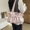 Nova Bolsa de Ombro Plissada Nuvem Grande Capacidade Versátil Outono 2026 com Laço Bolsa Feminina Tendência Estilo Coreano