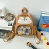Mochila de Lona Fofa de Esquilo para Meninas, Bolsa Ita Transparente de Desenho Animado Japonês, Mochila Leve de Viagem