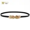 Cinto Fino de Fivela de Metal com Flor Versátil Simples para Mulheres, Cinto Decorativo Elástico, Cinto para Calça Culotte