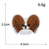 Pegatina de Tela Bordada de Cachorro de Dibujos Animados para Computadora Cabeza de Perro Mascota Linda Animal Pegatina Bordada Adhesivo Trasero DIY Pegatina Bordada para Planchar