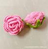 Cabeza de flor rosa de lana al por mayor flor artificial semiacabada tejido a crochet a mano ramo cabeza de flor ventas directas de fábrica