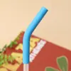 Funda de silicona para pajilla de grado alimenticio transfronteriza, popular en redes sociales, pajilla pequeña con codo, boquilla de silicona a prueba de polvo, cabezal de pajilla, venta al por mayor
