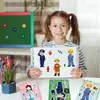 8 hojas/set de lindos stickers originales de dibujos animados que cambian de cara, para uso profesional, transfronterizos, para médicos y maestros, educación temprana infantil, stickers educativos DIY