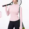 Ropa de Yoga Ajustada de Alta Elasticidad Transfronteriza Chaqueta Deportiva para Correr Moldeadora de Cintura Adelgazante Top de Yoga para Exteriores de Manga Larga para Mujer