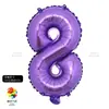 Decoração de Festa de Aniversário e Casamento Balão de Filme de Alumínio Alfanumérico Roxo 16 polegadas 0-9 A-Z Balão de Folha de Alumínio Atacado
