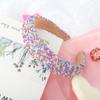 Primavera Nuevo Diadema Europea y Americana de Cráneo Alto Diadema Esponja de Ala Ancha Accesorios para el Cabello de Moda para Mujer Combinación de Colores Caramelo Helado