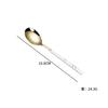 Ins estilo coreano imitação de grão de madeira Dourado faca garfo colher conjunto de cinco peças conjunto de talheres de aço inoxidável faca de bife garfo colher colher de café