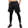 Procesamiento de mallas personalizadas para hombre de dos piezas falsas Pantalones de entrenamiento fitness running con logotipo OEM 7010