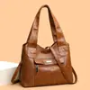 Bolsa Feminina Transfronteiriça Atacado Novo Estilo Bolsa Tote Couro Macio Bolsa de Ombro Bolsa Transversal Grande Capacidade Moda Retrô Bolsa Feminina
