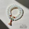 Pulsera de cuentas de ábaco de raíz de bodhi de jade natural con colgante de loto chino, accesorios de pulsera con explosiones en vivo