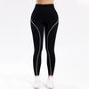 Calça de Yoga Costurada Popular Shein Color Block de Cintura Alta para Mulheres, Leggings Fitness para Corrida, Calça Esportiva JustaPeach para Modelar o Bumbum