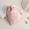 Bolsa con cordón de gamuza rosa de fábrica Caja de regalo de alta gama Embalaje de regalo Almacenamiento Bolsa para polvo Logotipo en relieve