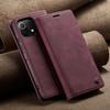 Funda para teléfono móvil Xiaomi 11Lite, funda de cuero con tapa abatible para Xiaomi 12, funda para tarjeta, color rojo arroz Note12
