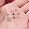 Pernos para Piel Planos F136 de Titanio 5A Europeos y Americanos, Accesorios de Cabeza de Clavo Incrustada, Pernos para Injertos de Piel, Joyería para Piercings con Rosca de 0.9/1.2