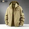 Jaqueta ao ar livre estilo montanha masculina para primavera e outono, casaco de trabalho, corta-vento leve esportivo casual masculino de comércio exterior