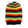 Yuan I Gorro de Punto Rayado de Siete Colores Lana Tejida Sombrero Jamaicano Arcoíris Rayado Gorro de Cúpula