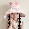 Nuevo sombrero infantil de ala ancha para verano, lindo protector UV para niñas, sombrero de sol plegable con parte superior abierta para niños pequeños