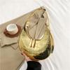 Bolso Pequeño Brillante en Relieve para Mujer 2023 Popular Nuevo Color Sólido Versátil Bolso Luna Texturizado de Estilista Bolso de Hombro para Debajo del Brazo
